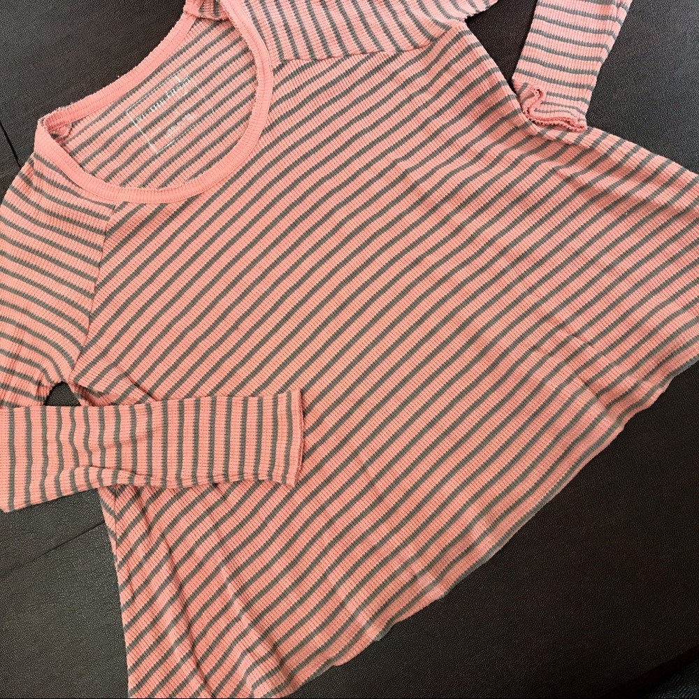 We the Free Striped Thermal Crew Neck Top